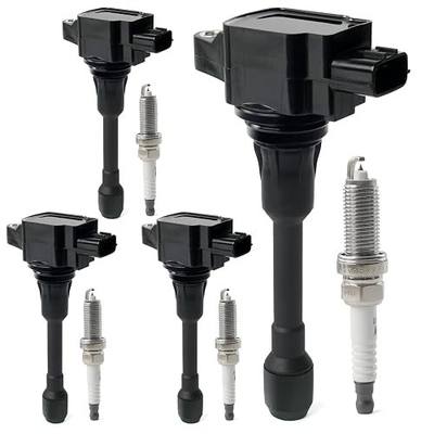 Set of 4 Ignition Coil Pack & Iridium Spark Plugs Compatible with 1.6L 1.8L 2.0L 2.5L L4 2007-2018 Nissan Altima Rogue Sentra Versa Cube Frontier NV200, Infiniti FX50 M56 Q70 QX60 Replace UF549 & 9029
