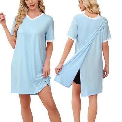 Chunoy Open Back Hospital Gowns for Women Post Shoulder Surgery Dress after Rotator Cuff Tear Away Adaptive Clothing