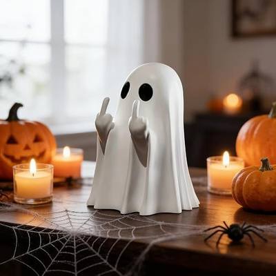 Halloween Ghost Figurine-Spooky & Cute Ghost Statue for Home, Desk, Party Decor | FunnyGhost Halloween Decor Indoor