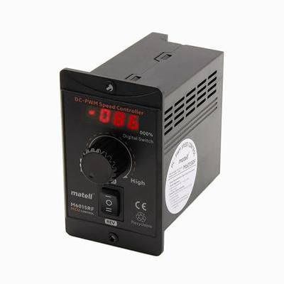 matell DC 12-60V 15A Motor Speed Controller w/ Digital Display | PWM speed control, FWD/REV switch, memory, dual interface. For brushed DC motors. Soft-start, ABS case