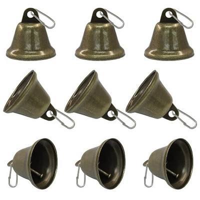 Marvexi Vintage Bronze & Copper Jingle Bells, 1.5" x 1.5", 10Pcs | Antique Mini Bells, For Pet Collars, Christmas Crafts & Wedding Decor, Halloween Sewing & Festive DIY