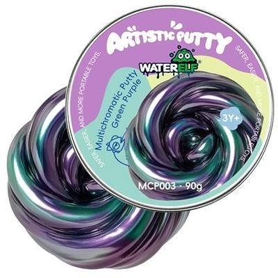 WATERELF Galaxy Putty Slime for Kids - Children's Day Gift, Fidget Sensory Artistic Therapy Putty Toys for Boys Girls Adults, Stress Relief Non-Sticky, 3.11 Inch 3.2 Oz – Green Purple