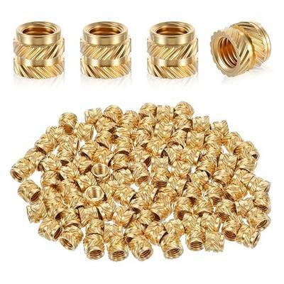 100 Pcs M5 Threaded Insert M5 Heat Set Inserts 3D Printing Brass Nuts Knurled Twill Thread Nut Inserts for Loptop Automotive Plastic Shells