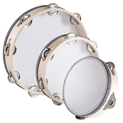 3 Pack Tambourine for Adults Hand Held Wood Single Row Tambourine Metal Jingles Musical Educational Instrument Rhythm Percussion for KTV, Party, Church (6 Inch+8 Inch+10 Inch)