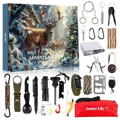 Survival Advent Calendar 2026 for Adult - Survival Kits Advent Calendar for Men Teen 24 Days Christmas Countdown - Xmas Surprise Gifts for Outdoor Adventure