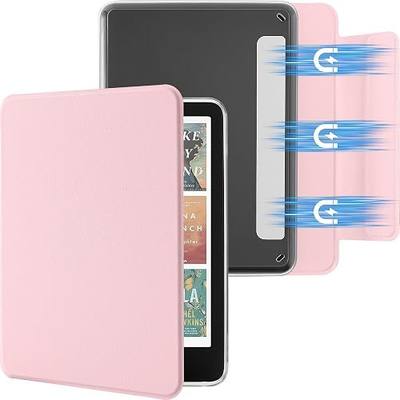 SESENSE Detachable Magnetic Case for 7'' Kindle Paperwhite 12th Gen 2024 and Kindle Colorsoft Signature Edition, Slim PU Shell Cover Case with Auto Wake/Sleep, Pink