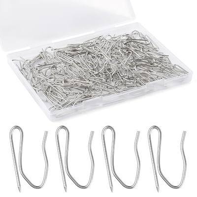 140 PCS Metal Curtain Hooks for Drapes, Silver | 1.2 in, Rustproof Drapery Pins for Pinch Pleat Curtain, S-Shaped Pin-On Hook for Window, Door, Shower, RV Curtains