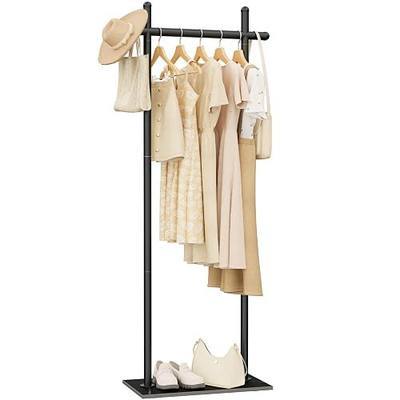 Industrial Clothes Racks,Metal Garment Trees,68.9in,Black,Small | Coat Racks Freestanding with Natural Patterned Bottom Plate,Easy to Clean Coat Hangers for Home,Clothing Stands for Office
