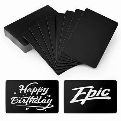 50 Pcs Metal Business Card Blanks Laser Engraving Premium Aluminum Sheet Multipurpose DIY Gift Metal Cards Black 86 X 54 X 0.21 MM