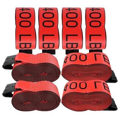 Flatbed Straps 4" x 40' Winch Strap Heavy Duty Tie Down Flat Hooks WLL 5400 lbs | 4 Inch Cargo Control for Flatbed Truck Utility Trailer (8 Pack)