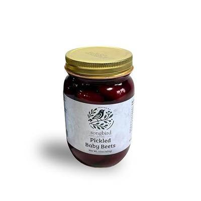 Songbird Farms Pickled Baby Beets - Premium, Whole Pickled Beets in Jars - Nutrient Rich (15oz)