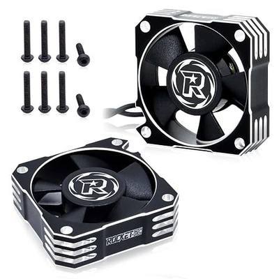 RC Motor Cooling Fan 35mm 21000RPM 8.4V Aluminum RC ESC Motor Cooling Fan for RC Car 1/8 1/10 Scale 3650 3660 3670 Brushless Motor (Black+Silver)