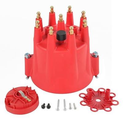 HEI Distributor Cap and Rotor Kit 84335 Replacement For Pro Billet Distributor Universal 8-Cylinder Male Pro Series Red