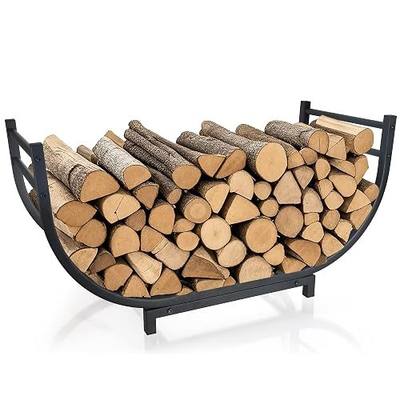 facka 30 Inch Firewood Rack Outdoor Metal Wood Rack | Iron Fire Log Stacker Holder for Fireplace, Patio, Porch, Yard, Garden, Indoor Outdoor Wood Storage