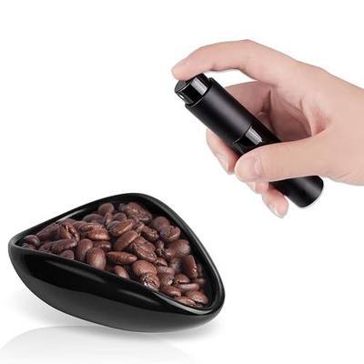 Coffee Bean Dosing Cup and Spray Bottle Set - Ceramic Espresso Accessories Kit, 8ml Static Reducing Sprayer for Cafe, Home Use | Barista-Approved Dosing Tools (Black)