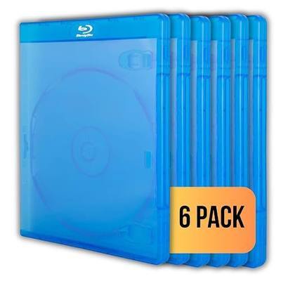 Original Single Blu Ray Cases (6 Pack) – Studio Quality Replacement Blu-ray Boxes | 1 Disc Storage Case | 12MM Standard Size | Eco-Friendly Blue Ray Cases