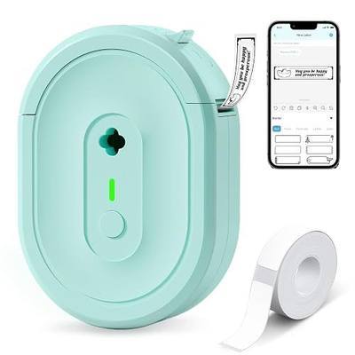 Label Maker Machine with Tape, N12 Portable Bluetooth Label Printer, Wireless Mini Label Makers Thermal Sticker with Multiple Templates for Home, Kitchen, School, Office Organization, Green