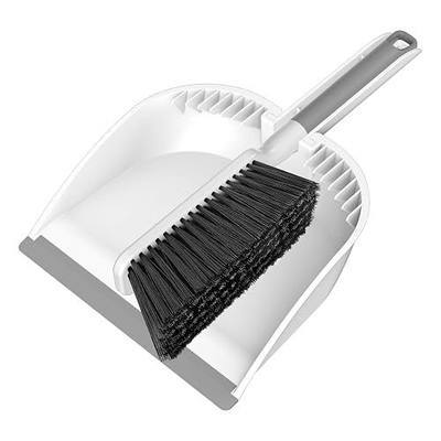 SetSail Small Dustpan and Brush Set, Nesting Snap-On Handheld Broom and Dust Pan with Teeth Portable Broom and Dustpan Set Suitable for Desktop, Pets Care, Sofa, Camping, White