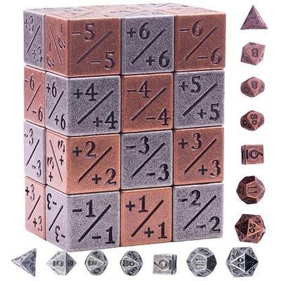 MTG Dice Metal MTG Counter Dice Set, Counter 6-Sided Dices 24 Pieces, Plus 14 Pieces Dungeons and Dragons Dices Set Accessories Suitable for MTGs, Role Playing, CCG Board Game Card Games