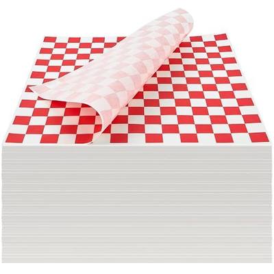 Ocmoiy Sandwich Wrapping Paper, 500 Sheets, 12 x 12 Inches | Red and White Checkered, Deli Paper Liners, For Plastic Food Basket, Hamburger Hot dog Wrappers, BBQ, Picnic