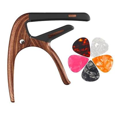 Capo for Acoustic Guitar, Guitar Capo for Electric Guitar, Ukulele and String Instruments, Guitar Capo, Guitar Kapo, Guitar Clamp (Rosewood)