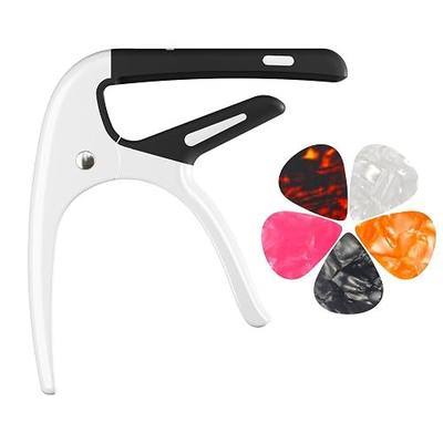 Capo for Acoustic Guitar, Guitar Capo for Electric Guitar, Ukulele and String Instruments, Guitar Capo, Guitar Kapo, Guitar Clamp (White)