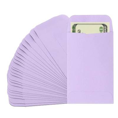 PATIKIL Money Envelope, 25 Pack 3.5" x 2.2" Cash Envelopes Money Holder Bags Budgeting Saving Challenge Letter for Gift Coins Checks Tickets Jewelry Passport Card, Purple