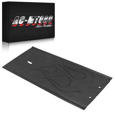 PU Leather Gas Tank Panel Bib for Harley Softail FLSTF 2000-2017, For Dyna FXDWG 1993-2003 (Black Flame Style)