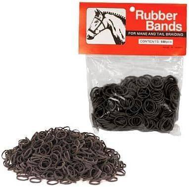 Jeffers Equine Rubber Braiding Bands – 500 Pack Dark Brown – Mane & Tail Braiding, Plaiting, Styling, Ponytail Accessories – Safe Grooming Tools for Horses, Ponies – Travel Kit Supplies