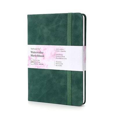 tumuarta Watercolor - Sketchbook, 7.5x5 in, 140 LB, 300GSM, 100% Cotton, Acid Free, Cold Press, 24 Sheets,48 Pages, Watercolor Paper Journal for Use As Travel Notebook and Mixed Media Pad On The Go