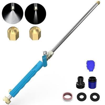 LAANPOLE Jet Nozzle for Garden Hose, 2-in-1 High Pressure Wand with 2 Different Nozzles and Quick Connectors for Car, Patio, Pet, Window Washing, Azure