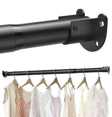 Closet Rods for Hanging Clothes, 16 to 88 Inch Stepless Adjustable Closet Rod, Heavy Duty 1.3 Inch Closet Hanging Rod for Closet Wardrobes Laundry, 1 Pack