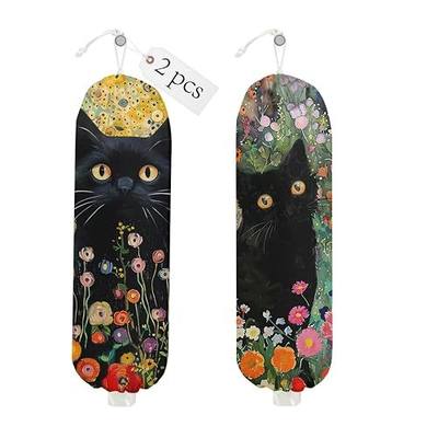 2PCS Cat Plastic Bag Holder, Cat Lover Gifts for Women Mom Sister | Wall Mount Grocery Bag Holder for Plastic Storage bag, Storage Organizer Reusable Grocery Bags, Pull Rope Free Adjustment