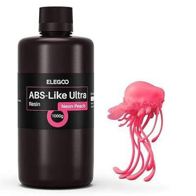 ELEGOO ABS-Like Ultra Resin with Extra Strength and Toughness, Compatible with MSLA/DLP/LCD Resin 3D Printer, Perfect 3D Printer Resin for Tool Application, Neon-Peach 1000g