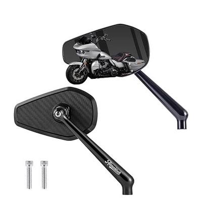 Advanblack Axion Performance Style Rear View Mirrors Universal Fit for Harley Touring Street Glide Road Glide Sportster Dyna Softail V-Rod Indian Motorcycles (Black)