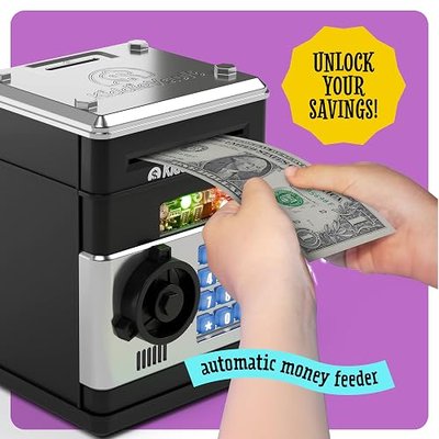 Piggy Bank for Kids - Electronic Money Saving Box w/Code- ATM Safe - Toy Coin Bank - Gifts for Boys Toys for Age 3, 4, 5, 6, 7, 8, 9 - Birthday Gifts for 8, 9, 10, 11, 12