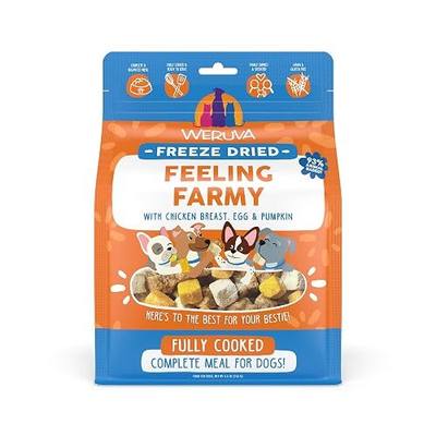 Weruva Dog Freeze Dried, Feeling Farmy with Chicken Breast, Egg & Pumpkin, 5.5oz Bag
