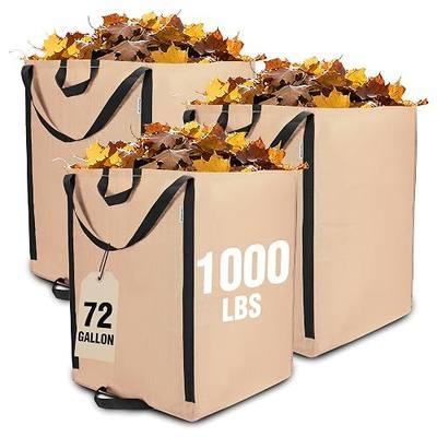 WORKPRO Reusable Self-Standing Yard Waste Bags 72-Gallon 3 Pack | Reinforced Handles: Durable construction for collecting leaves, grass, weeds, and garden debris