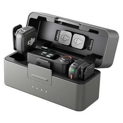 DJI Mic 3 (2 TX + 1 RX + Charging Case), Wireless Microphone for iPhone/Camera/Android, Ultralight, Adaptive Gain Control for Balanced Volume, Dual Band Anti-Interference, 28hrs Use, Vlog