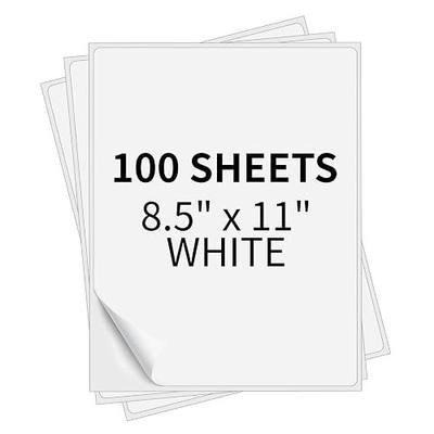 Full Sheet Labels 8.5” x 11” Sticker Paper Matte White, Large Shipping Label Paper for Inkjet Laser Printer, 100 Counts