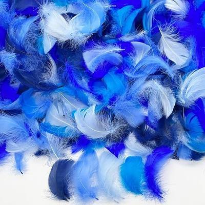 500PCS Small Craft Feathers Blue Assorted Colors Bulk 2-3Inch Soft Goose Feather for Winter Wedding Christmas Birthday Party Decoration Crafting Balloons Ornament Dream Catchers