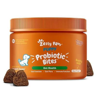 Zesty Paws Puppy Probiotics for Dogs - for Digestive Health, Gut Flora & Immune System Support - Dog Probiotics for Puppies with Bacillus subtilis & Pumpkin - 90 Count