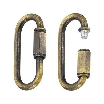 MECCANIXITY Chain Connectors, 6mm Thick Quick Link Screw Lock Oval Clips for Chandelier Pendant Lights, Bronze, Pack of 2