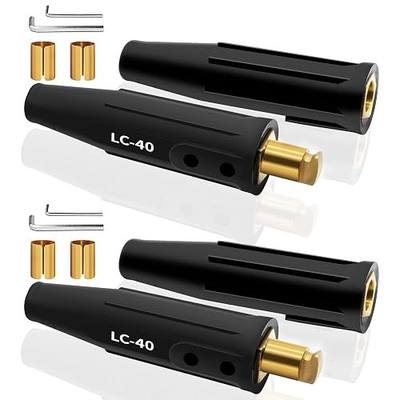 LC-40 Welding Lead Connector, Welding Cable Quick Connectors, Male & Female Welding Connectors for Welding Machine Accessories, 1/0 and 2/0 Welding Lead Size Capacity, 350 Amp Max Rating