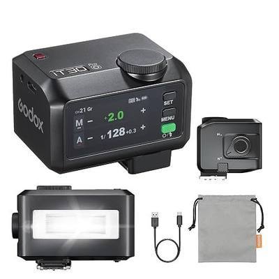 GODOX iT30 Pro O TTL mini TTL Wireless Camera Flash Compatible for Olympus Cameras,2.4G Wireless Touchscreen Flash,Built-in Lithium Battery (IT30 PRO O (Black))