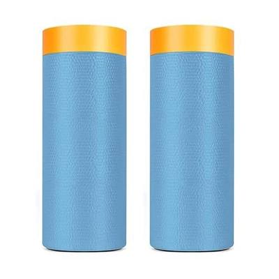 Painters Plastic With Tape,Tape and Drape, Automotive Pre-Taped Masking Film | 2 Rolls | Self-Adhesive Painting Drop Film | Plastic Dust Sheets for Decorating, Cars Painting| 60 in x 65 feet