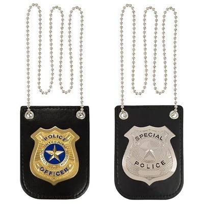 2 PCS Police Badge with Chain and Belt Clip for Police Pretend Play | Detective Role-Play Cop Dress Up Accessories