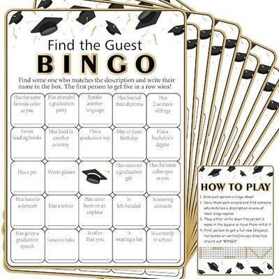 Partico Graduations Bingo Cards, Find The Guest Bingo Game Cards | Graduation Game for 24 Players, Grad Party Ice Breaker Games, Graduation Celebration Party Supplies