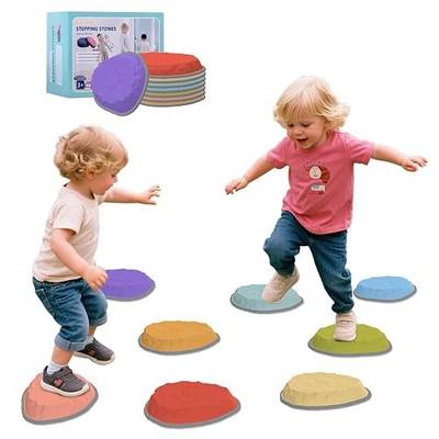 Stepping Stones for Kids, 8/12 PCS Balance Stepping Stones for Toddlers, Non-Slip Obstacle Course Sensory Toys Indoor Outdoor, Balance River Toys for Birthday, Children's Day and Christmas Gift
