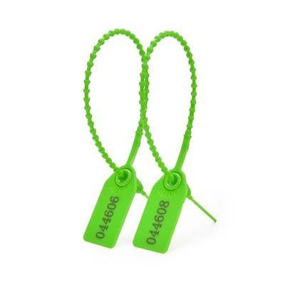 50pcs Plastic Security Tamper Seals Shipping Tags Disposable Signage Numbered Pull Tight Padlock Safety Self-Locking Seal Ties Tag, Green